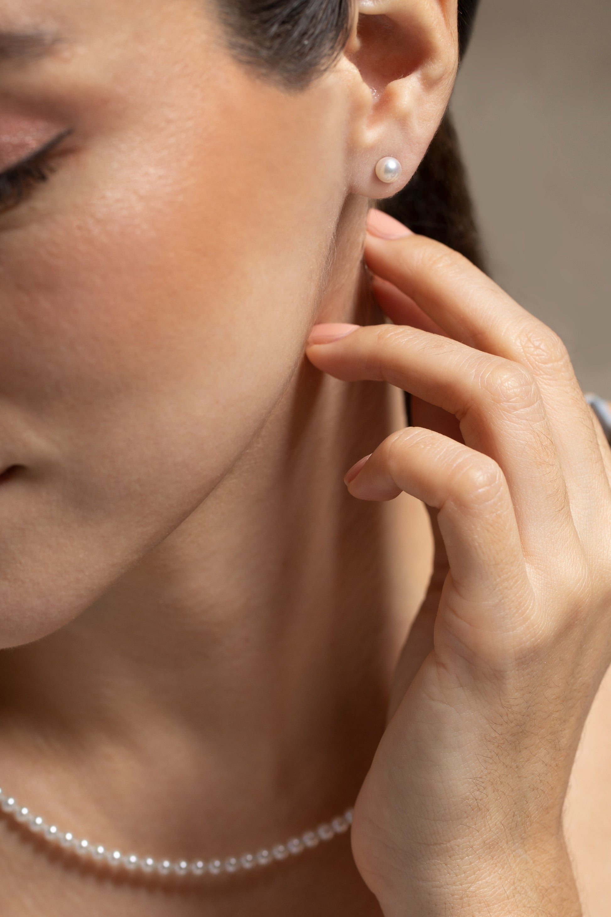 BAGGINS-Akoya Pearl Studs 4.5-5mm- Yellow Gold-YELLOW GOLD