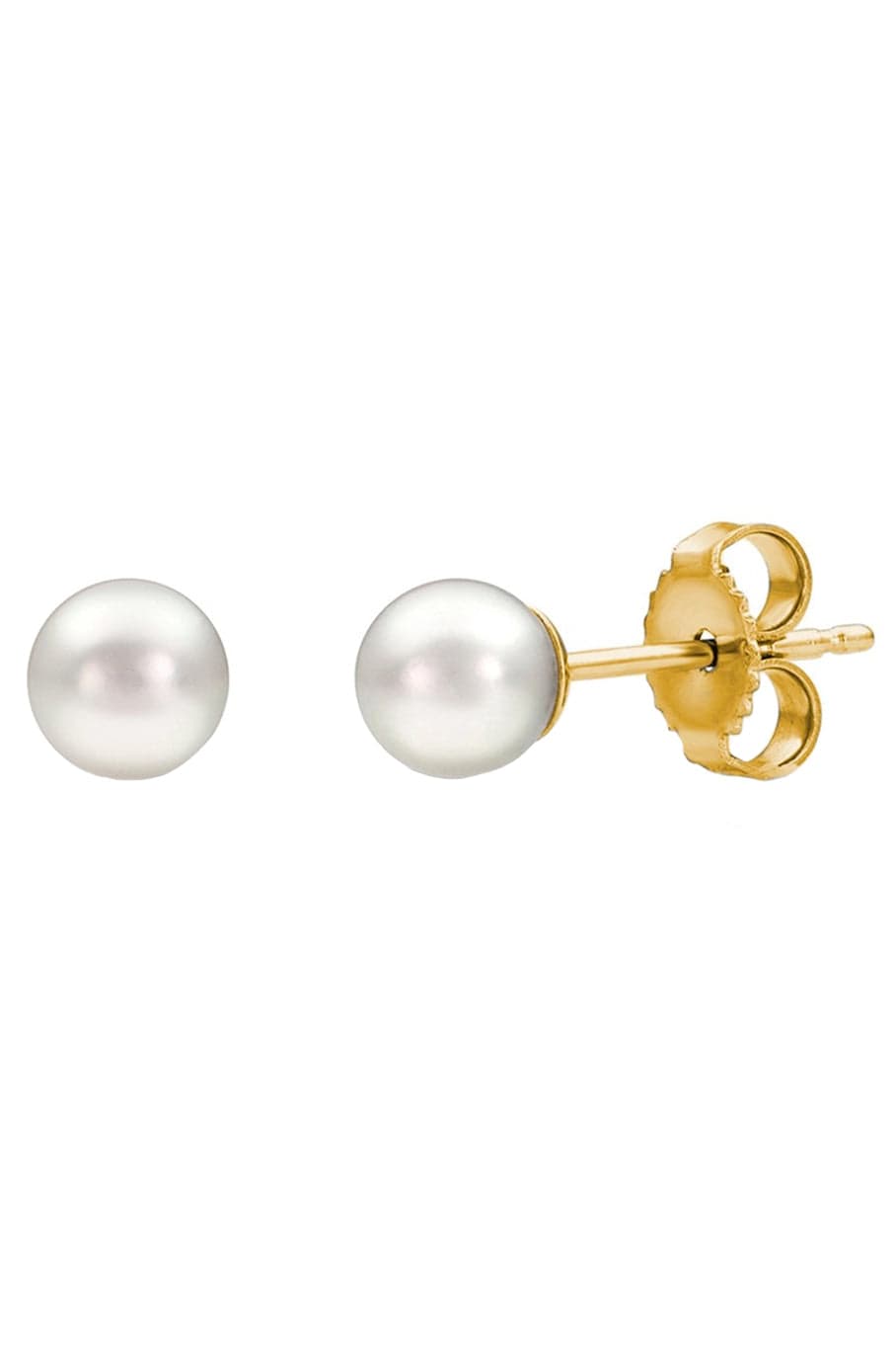 BAGGINS-Akoya Pearl Studs 4.5-5mm- Yellow Gold-YELLOW GOLD