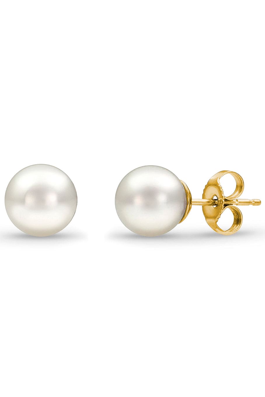 BAGGINS-Akoya Pearl Studs 5.5-6mm-YELLOW GOLD