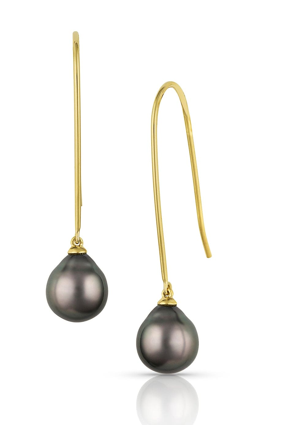 BAGGINS-Tahitian Pearl Hook Earrings-YELLOW GOLD
