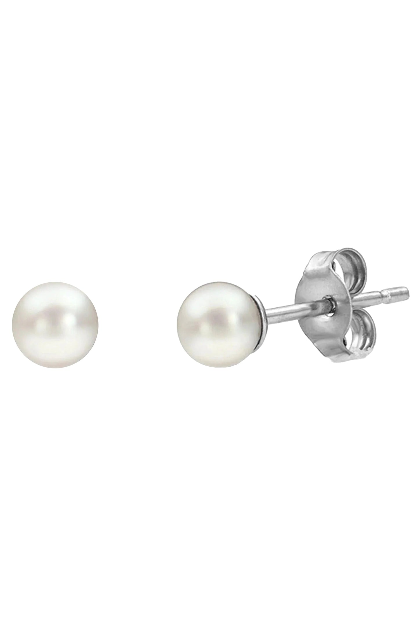 BAGGINS-Round Akoya Pearl Studs - 3.5mm-YLWGOLLD