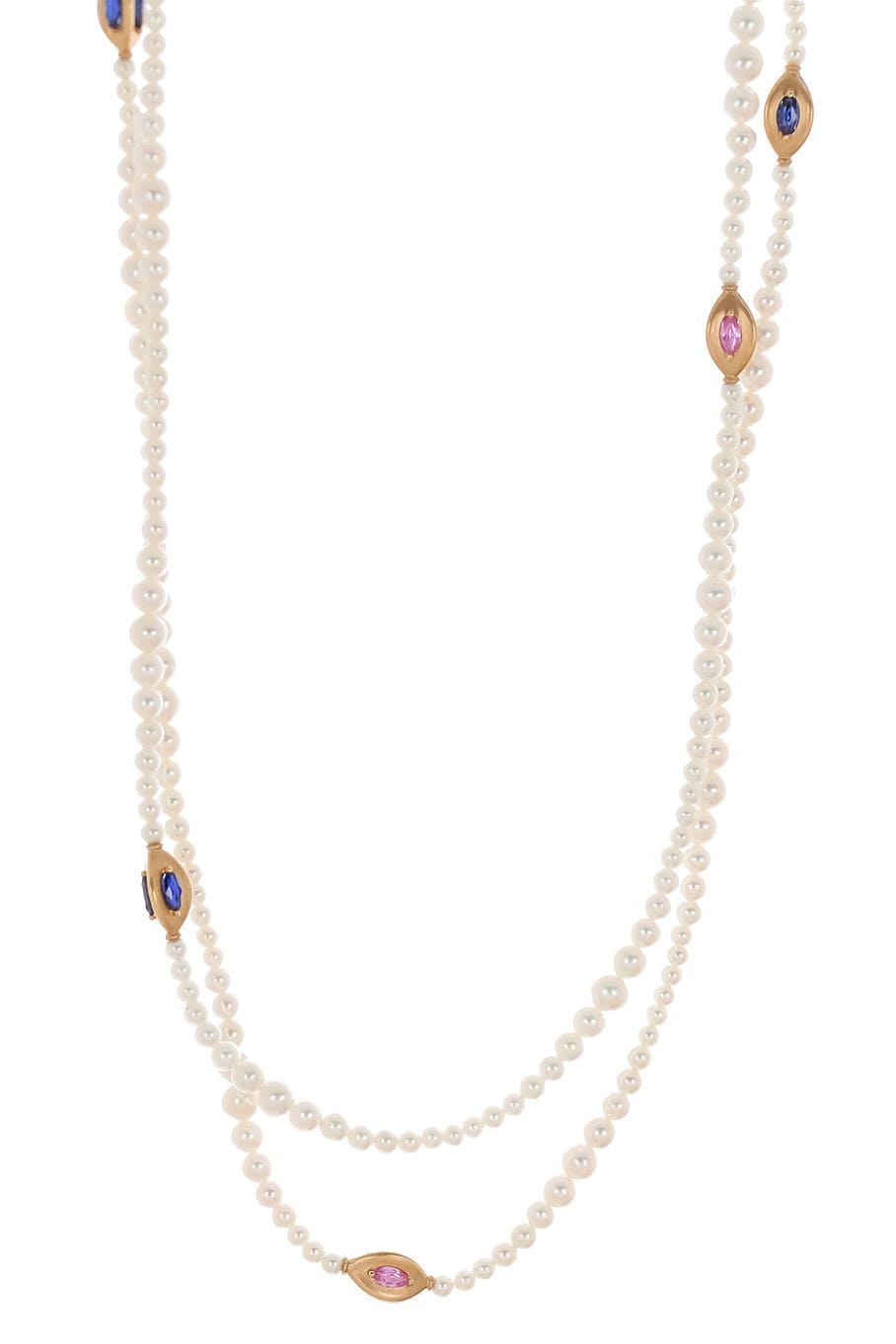 BAGGINS-Pearl Sapphire Necklace-ROSE GOLD