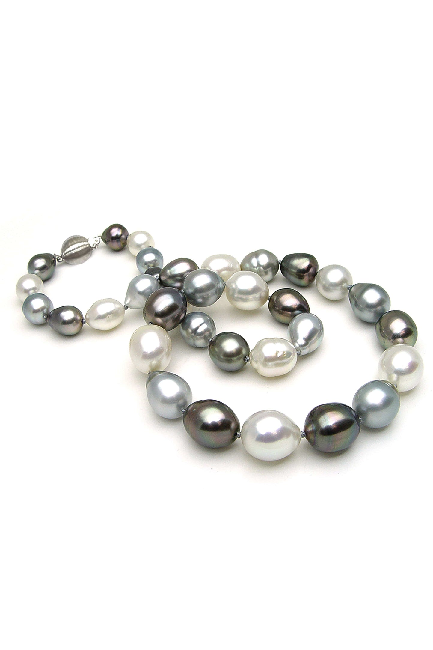 BAGGINS-Multi Color Tahitian Pearl Necklace-SILVER