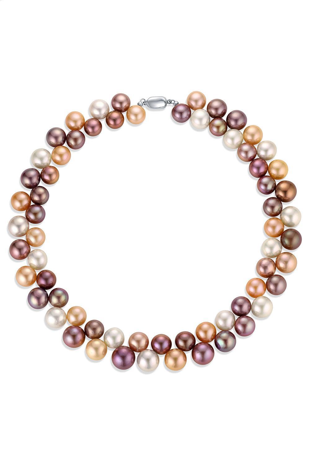Muiticolor Freshwater Pearl Cleopatra Necklace-TRICOLOR-17-JEWELRYFINE JEWELNECKLACE O-BAGGINS
