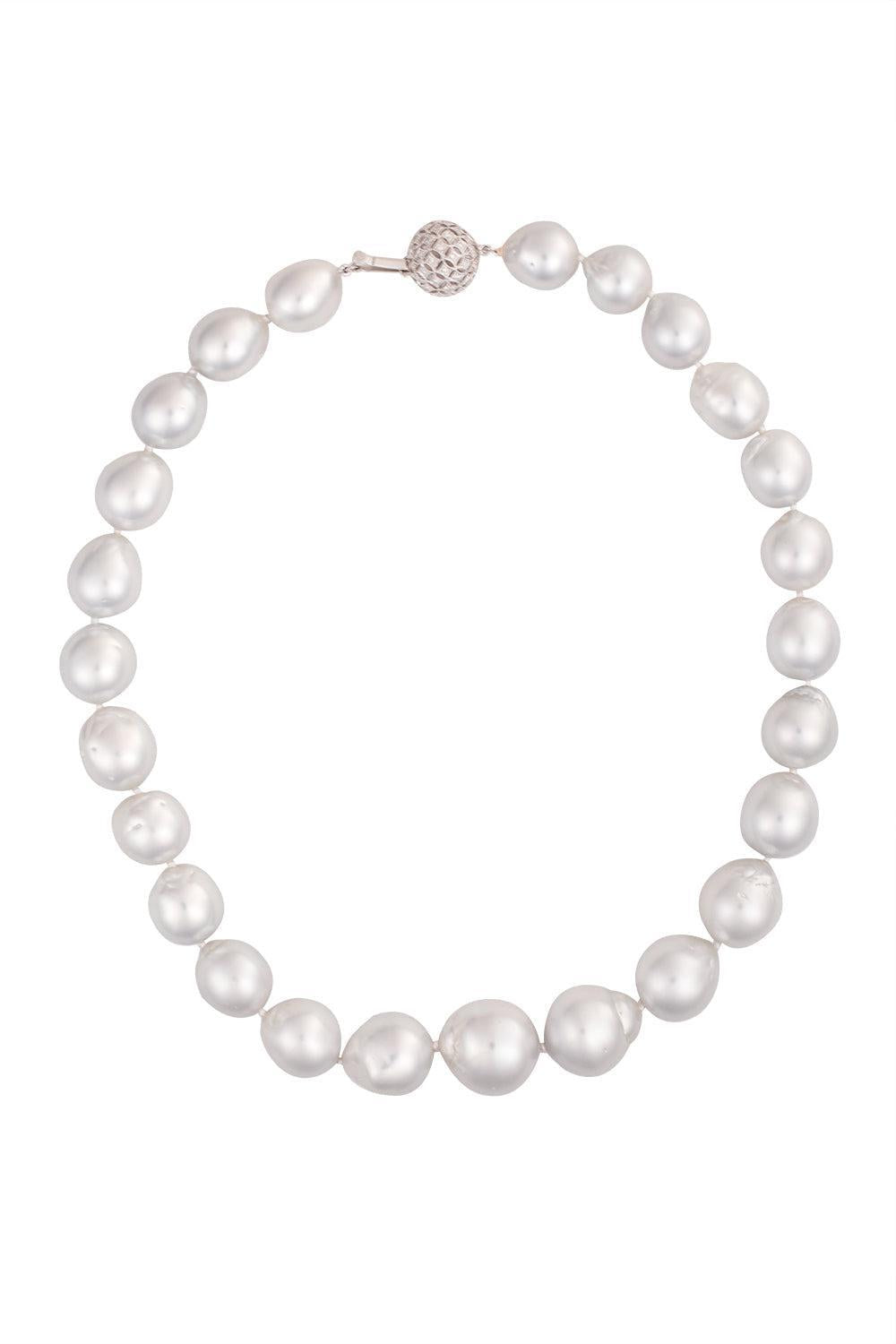 White South Sea Baroque Pearl Necklace-WHITE GOLD-18-JEWELRYFINE JEWELNECKLACE O-BAGGINS