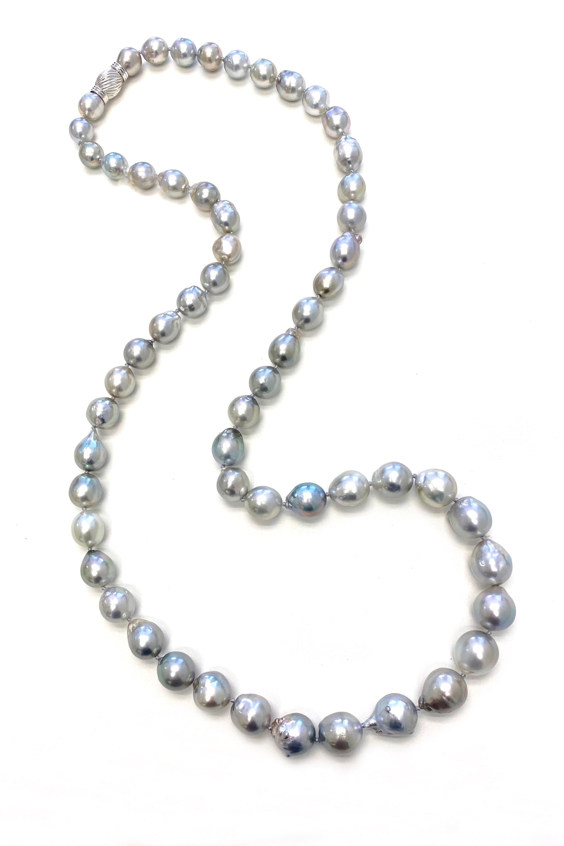 BAGGINS-Baroque Tahitian Pearl Necklace-WHITE GOLD