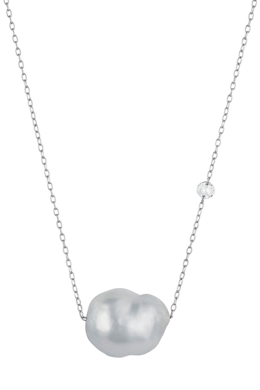 BAGGINS-Rose Cut Pearl Necklace-WHITE GOLD