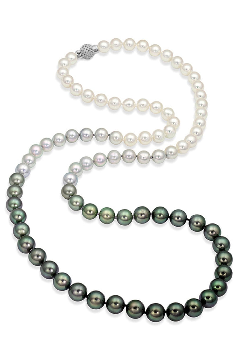 BAGGINS-Tahitian Akoya Grad Necklace-WHITE GOLD