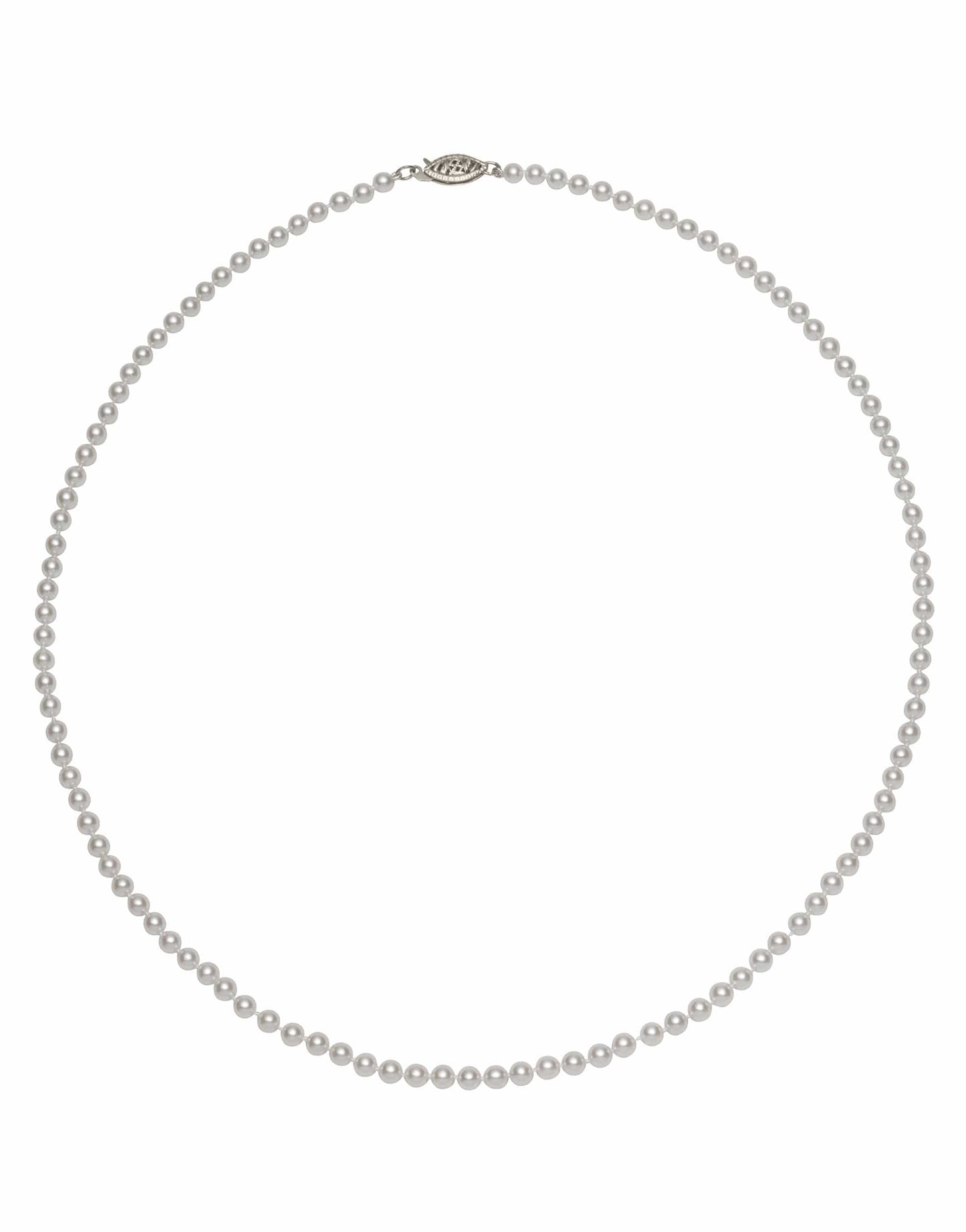 BAGGINS-White Gold Akoya Pearl Necklace-WHITE GOLD
