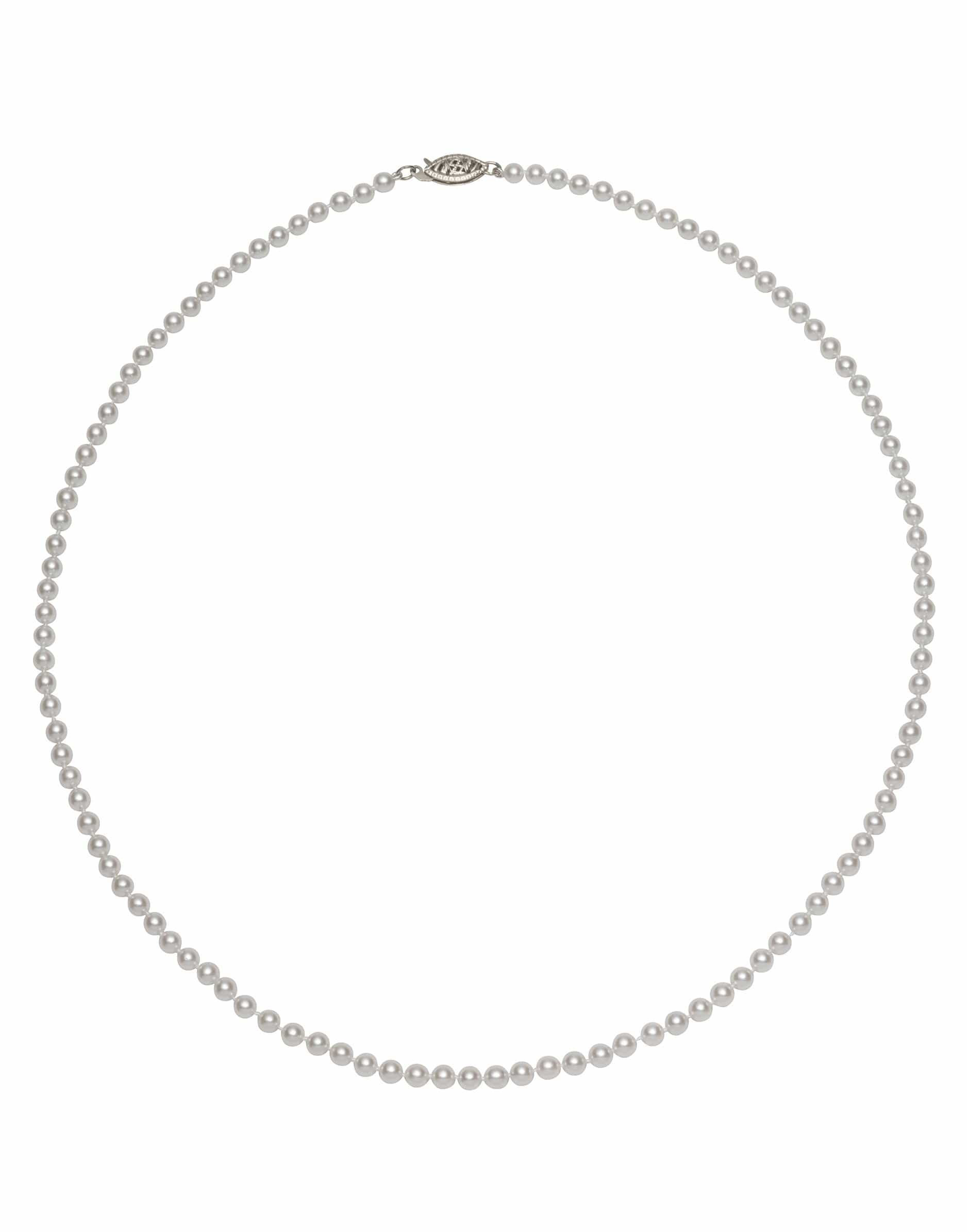 BAGGINS-White Gold Akoya Pearl Necklace-WHITE GOLD