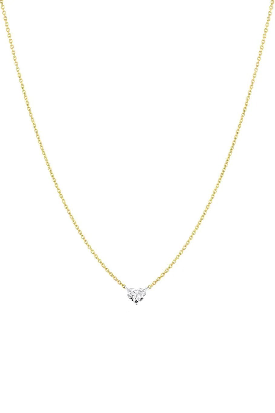 BAGGINS-Heart Diamond Pendant Necklace - 16in-YELLOW GOLD