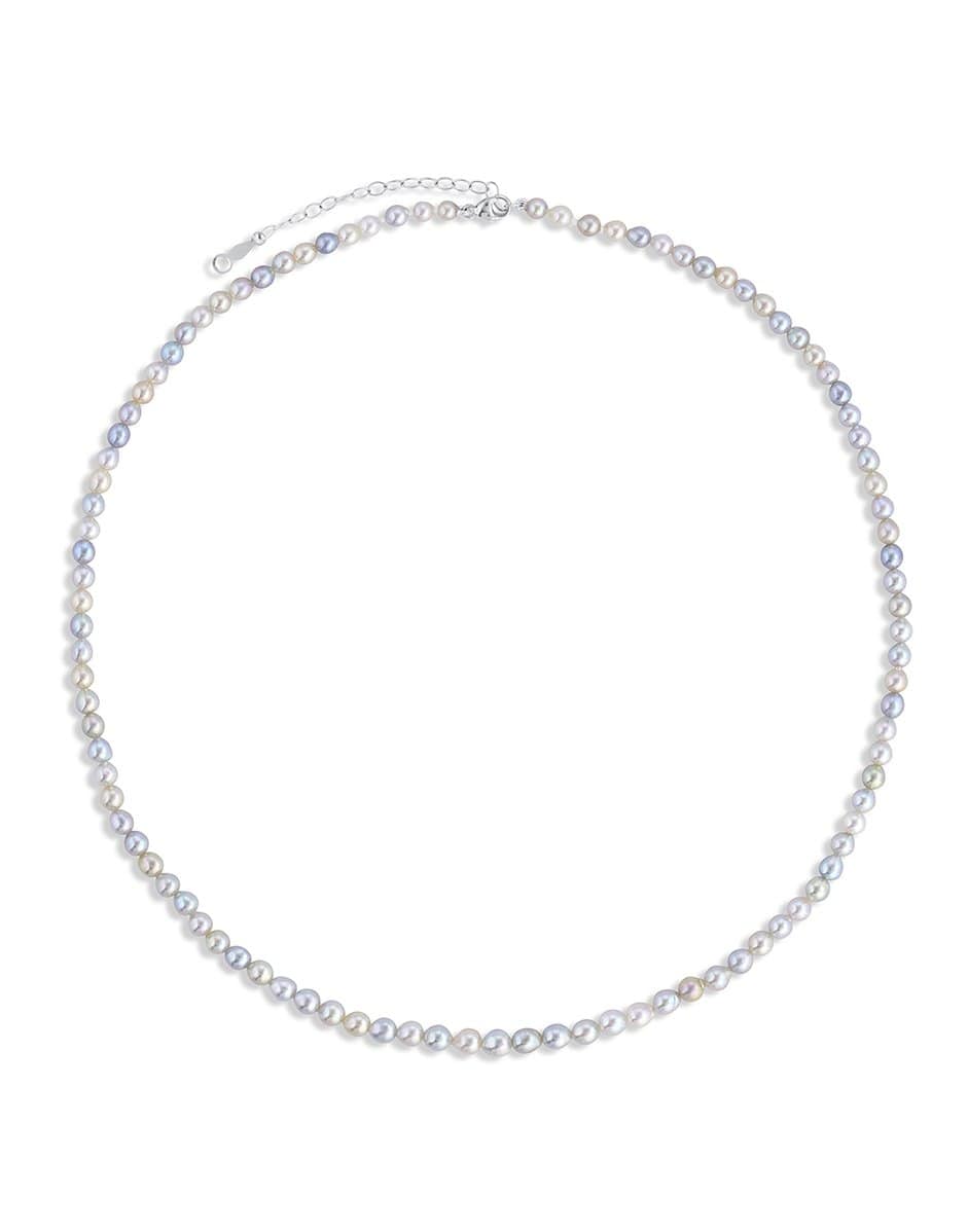 BAGGINS-Multicolor Akoya Cultured Pearl Strand Necklace-YELLOW GOLD