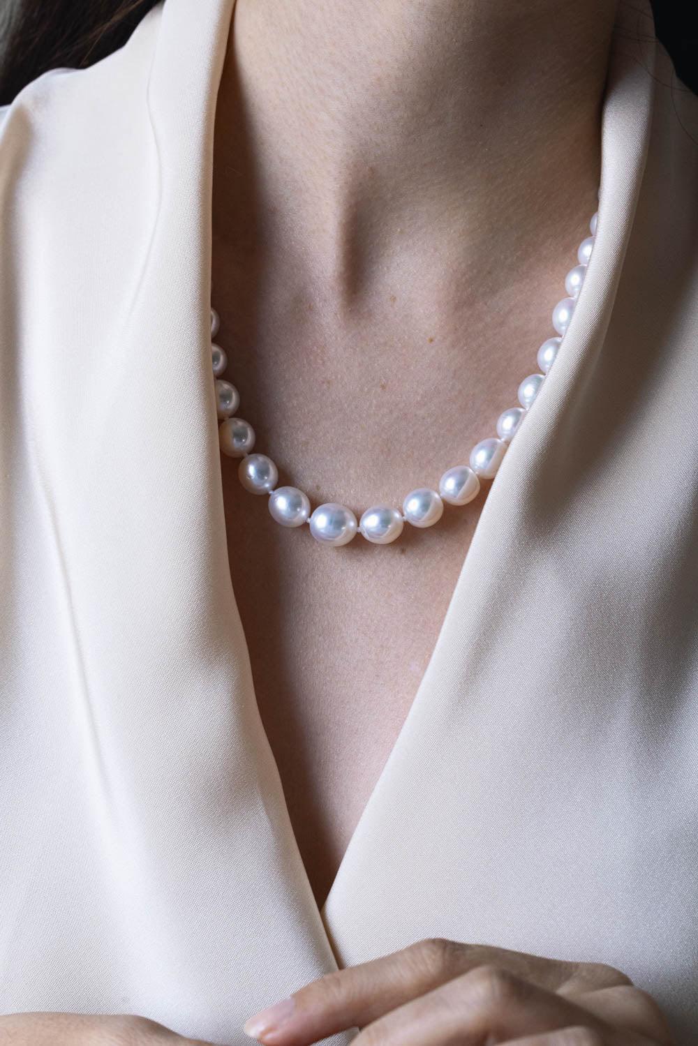 BAGGINS-South Sea Oval Pearl Strand Necklace-YELLOW GOLD