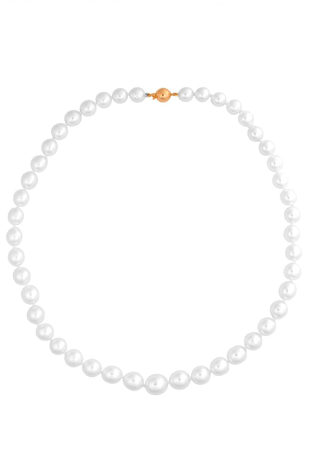 BAGGINS-South Sea Oval Pearl Strand Necklace-YELLOW GOLD