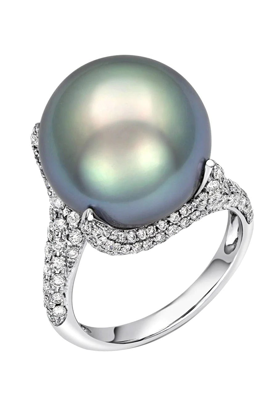 BAGGINS-Tahitian Pearl Diamond Ring-WHITE GOLD