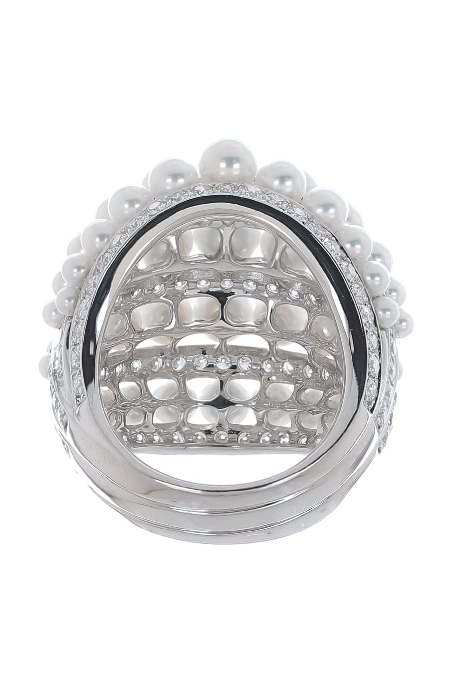 BAGGINS-Diamond Akoya Pearl Ring-WHITE GOLD