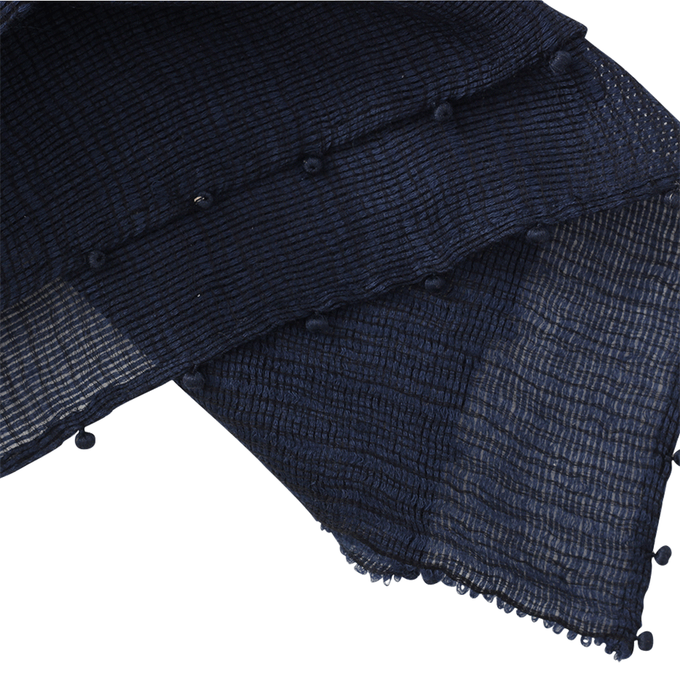 BAJRA SHAWLS-Organza Stripe Scarf-NAVY