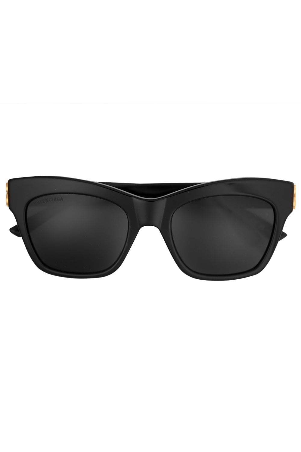 BALENCIAGA-Cat Eye Logo Sunglasses-BKGLDGRY