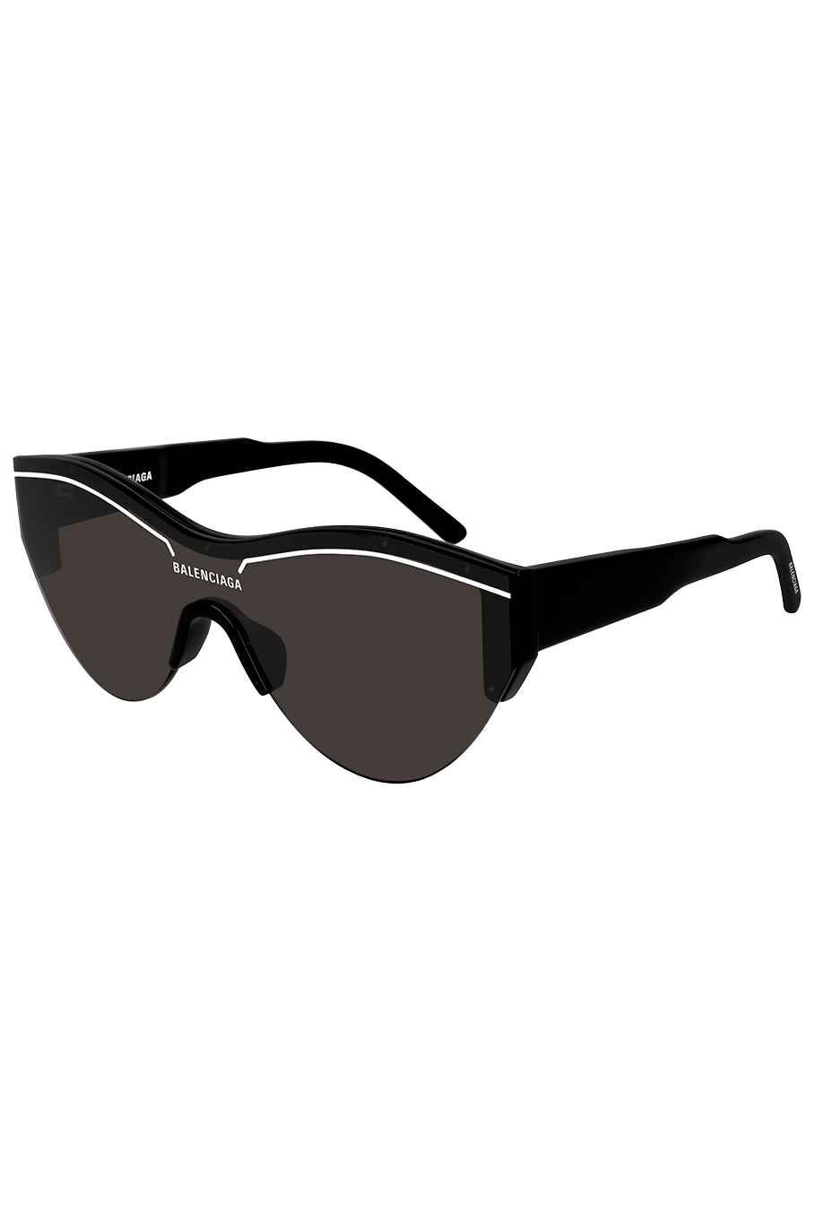 BALENCIAGA-Rimless Mask Sunglasses-BLCK/GREY