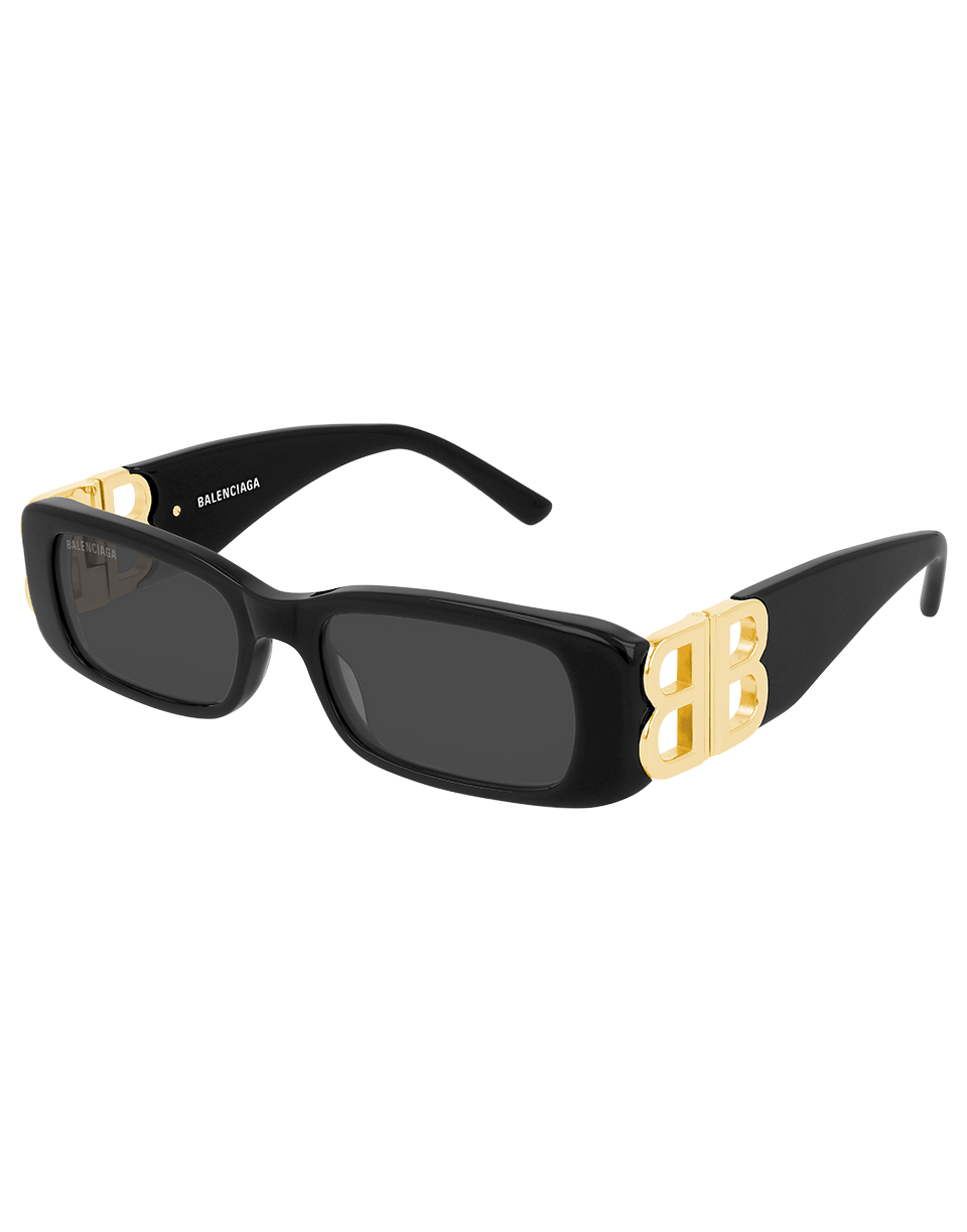 BALENCIAGA-Logo Sunglass-BLK/GLD