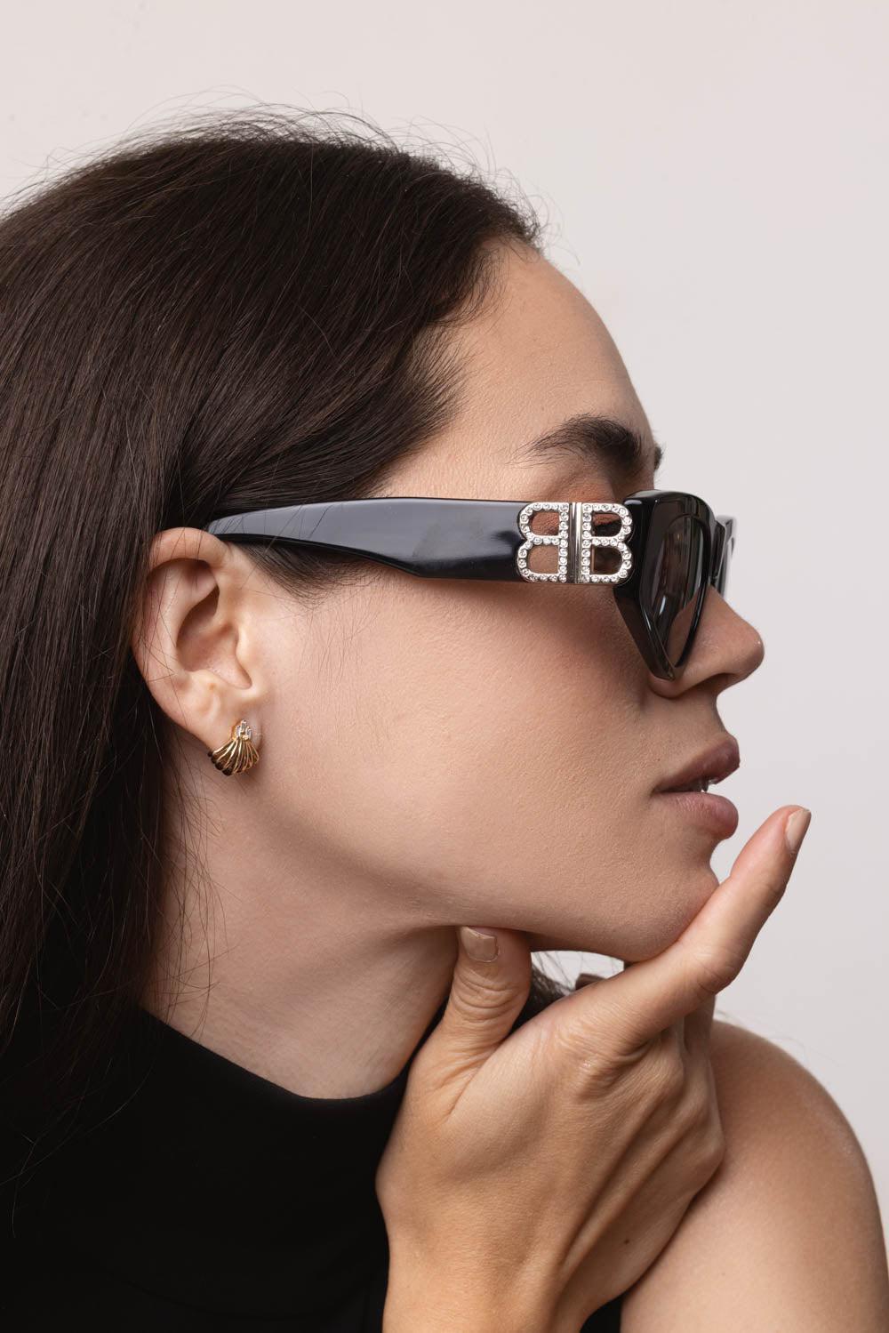 BALENCIAGA-Dynasty D-Frame Sunglasses-BLK/SIL