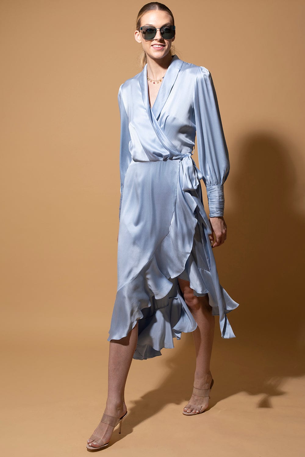 BALENCIAGA-Blue Rimless Sunglasses-BLUE