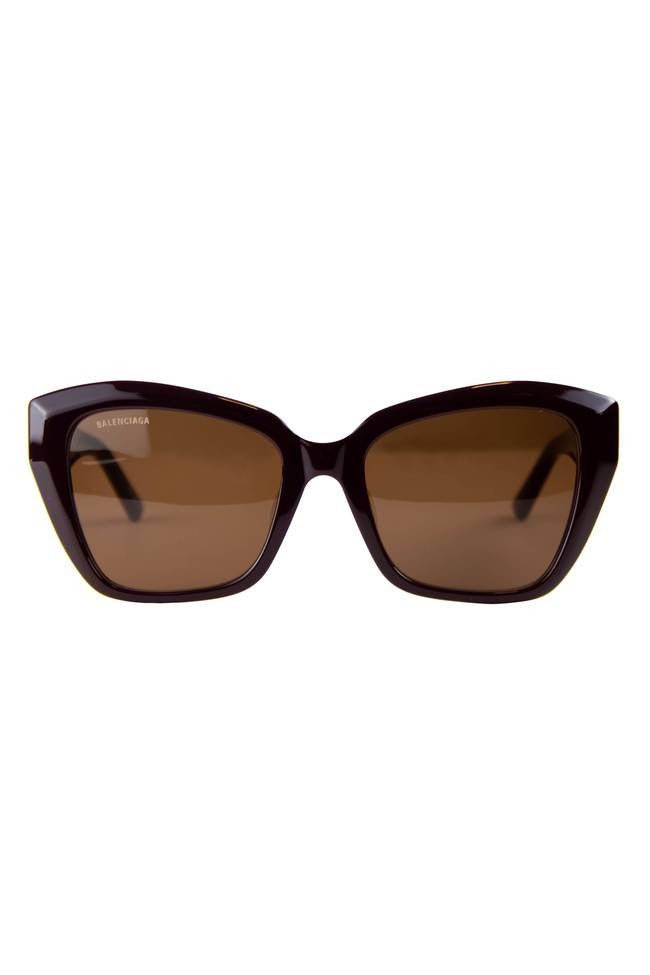 BALENCIAGA-Square Sunglasses-BROWN/BROWN