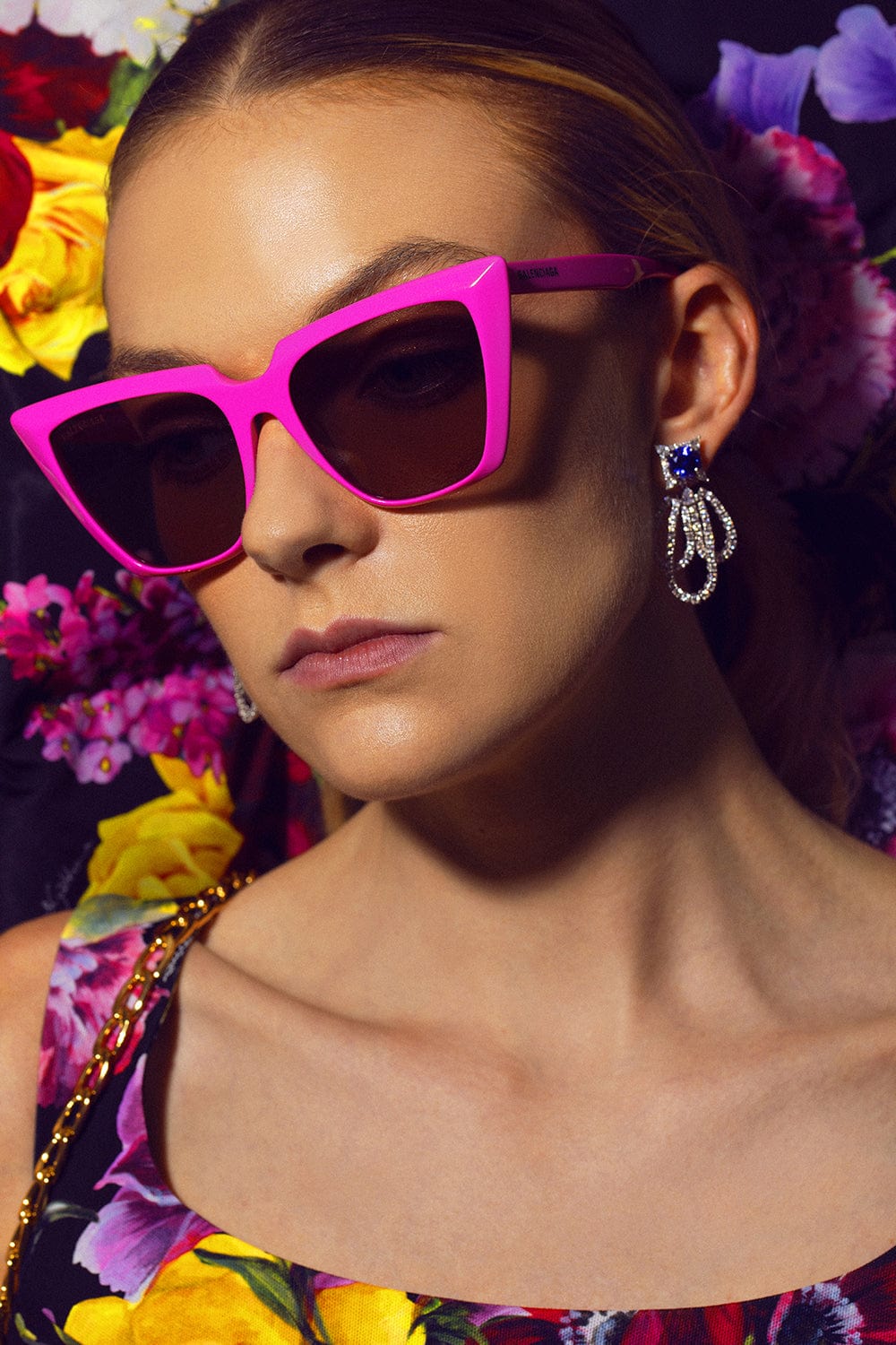 BALENCIAGA-Cat Eye Sunglasses - Fuschia-FUCHSIA