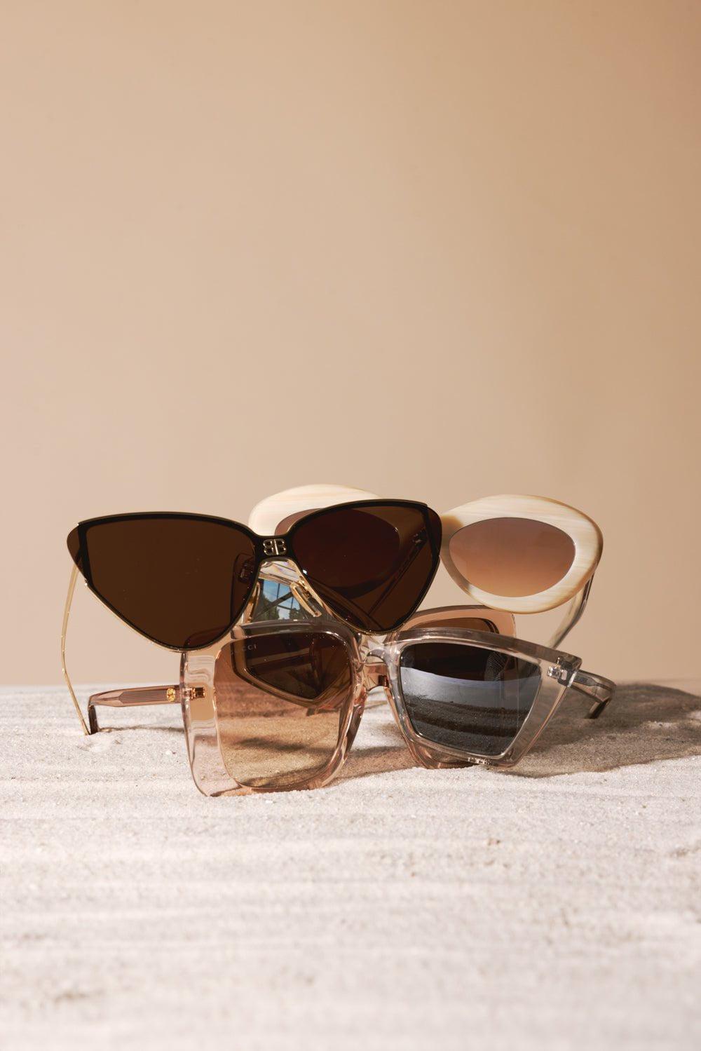 BALENCIAGA-Exaggerated Cat Eye Sunglasses-GOLD