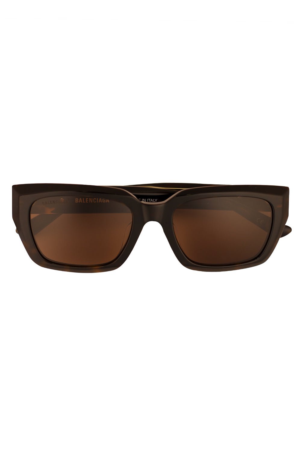 BALENCIAGA-Rive Gauche Rectangular Sunglases-HAVANA BROWN