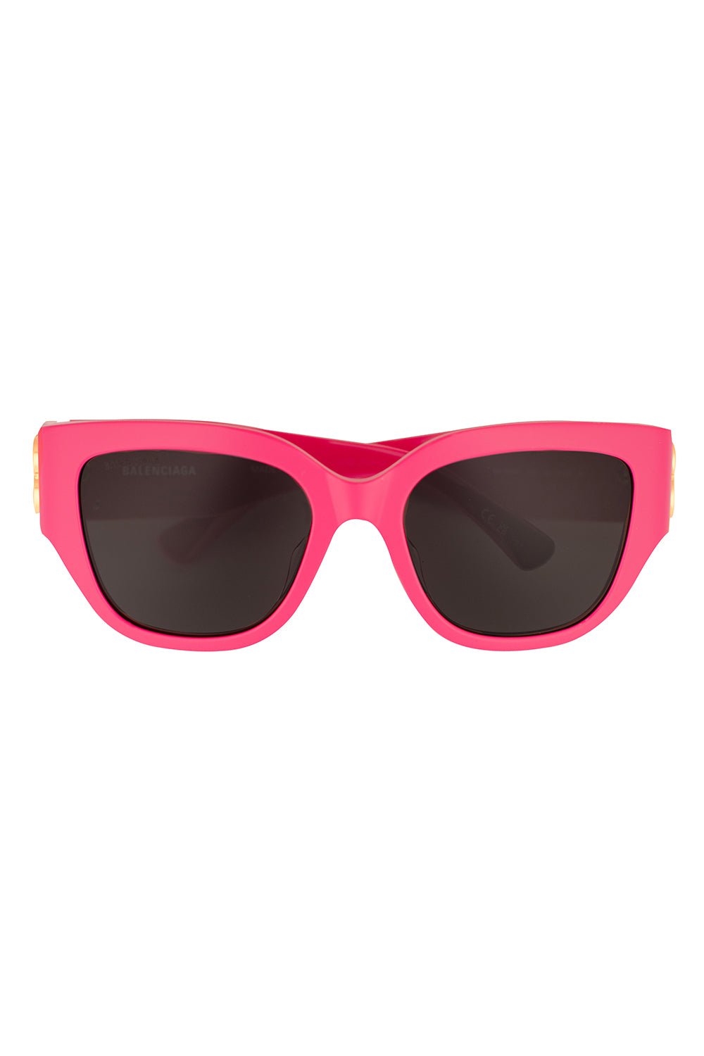 BALENCIAGA-Bossy Round Logo Sunglasses-PNK/GRY