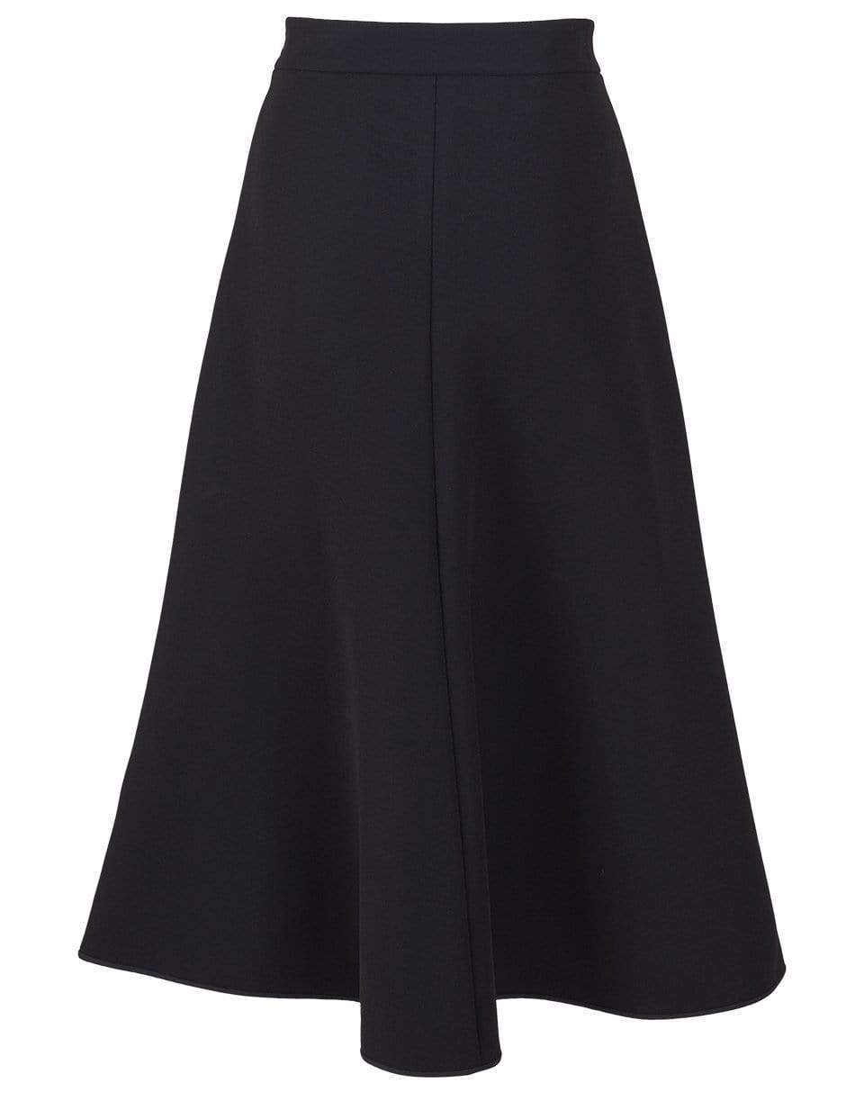 BALENCIAGA-Snap Detail Midi Flare Skirt-BLACK