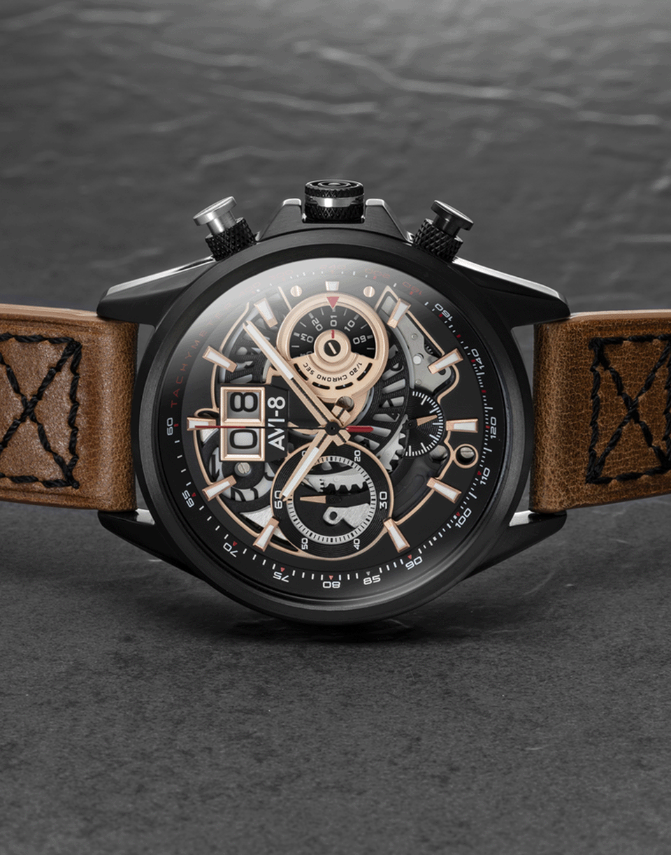 BALLAST 1903-Black and Brown Hawker Harrier II Watch-BLK/BRWN