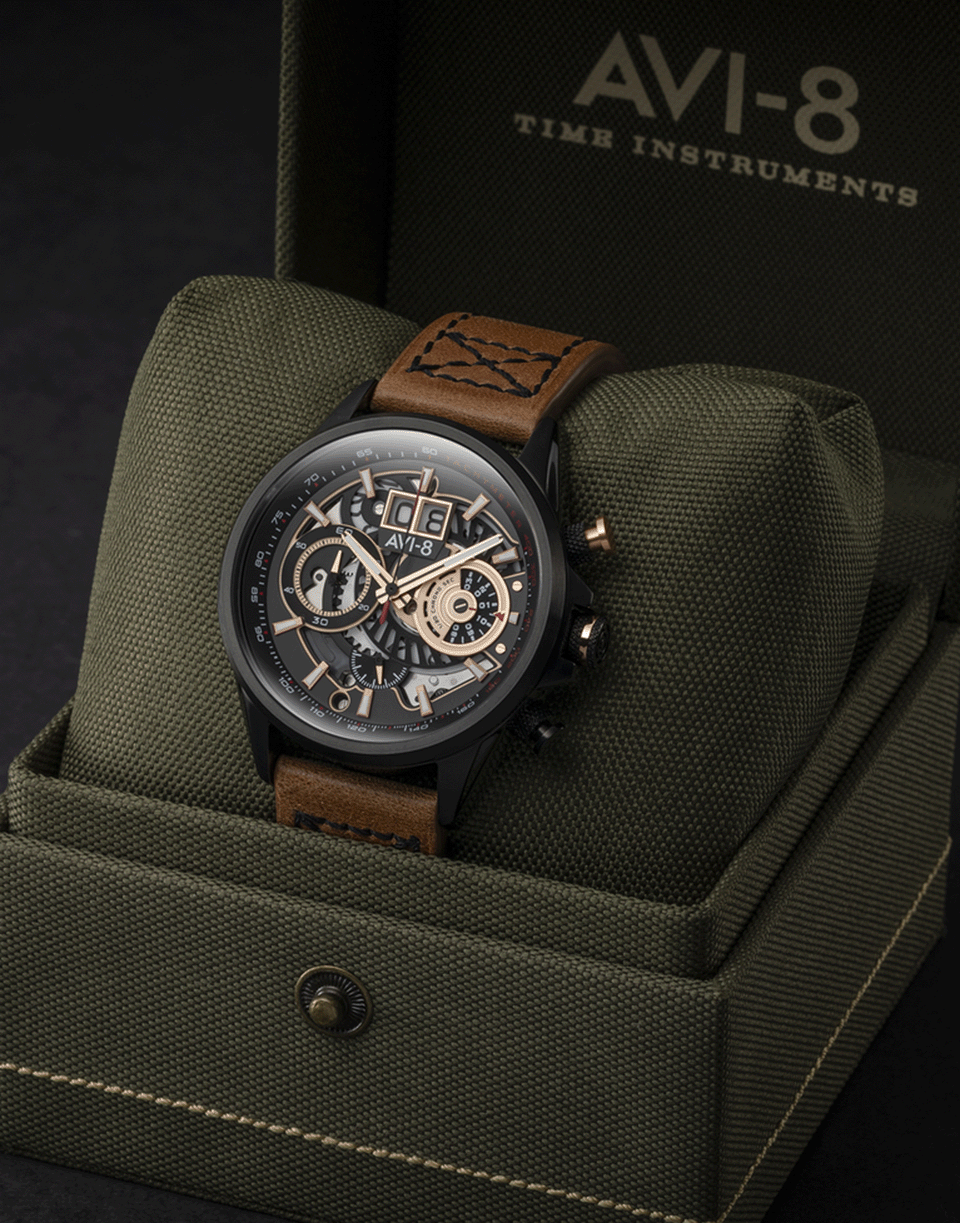 BALLAST 1903-Black and Brown Hawker Harrier II Watch-BLK/BRWN