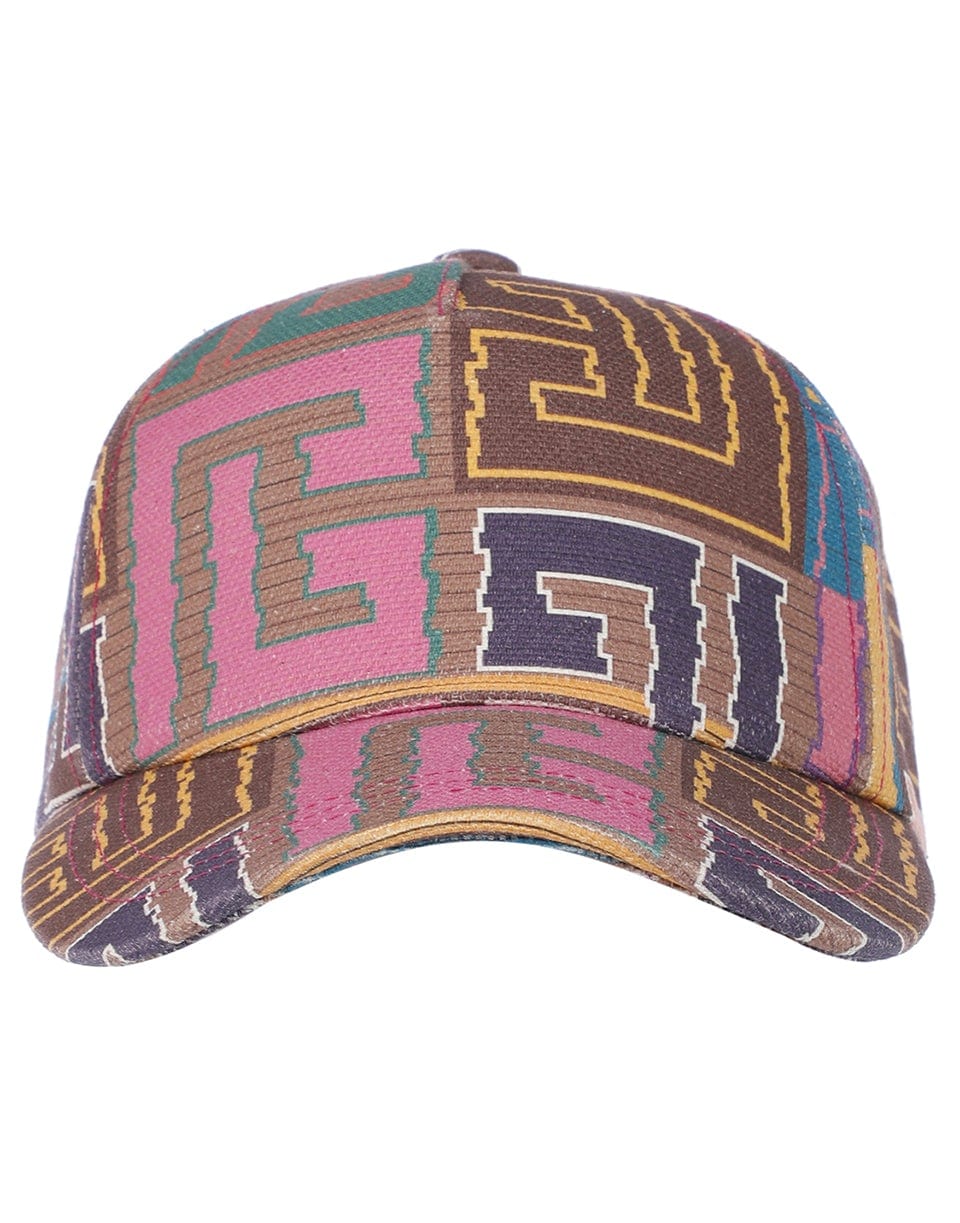 BALMAIN-Monogram Canvas Printed Cap-MULTI