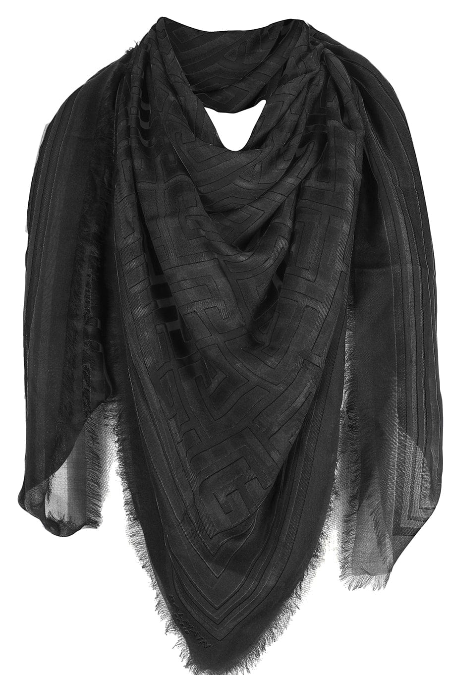 BALMAIN-Monogram Scarf - Noir-NOIR