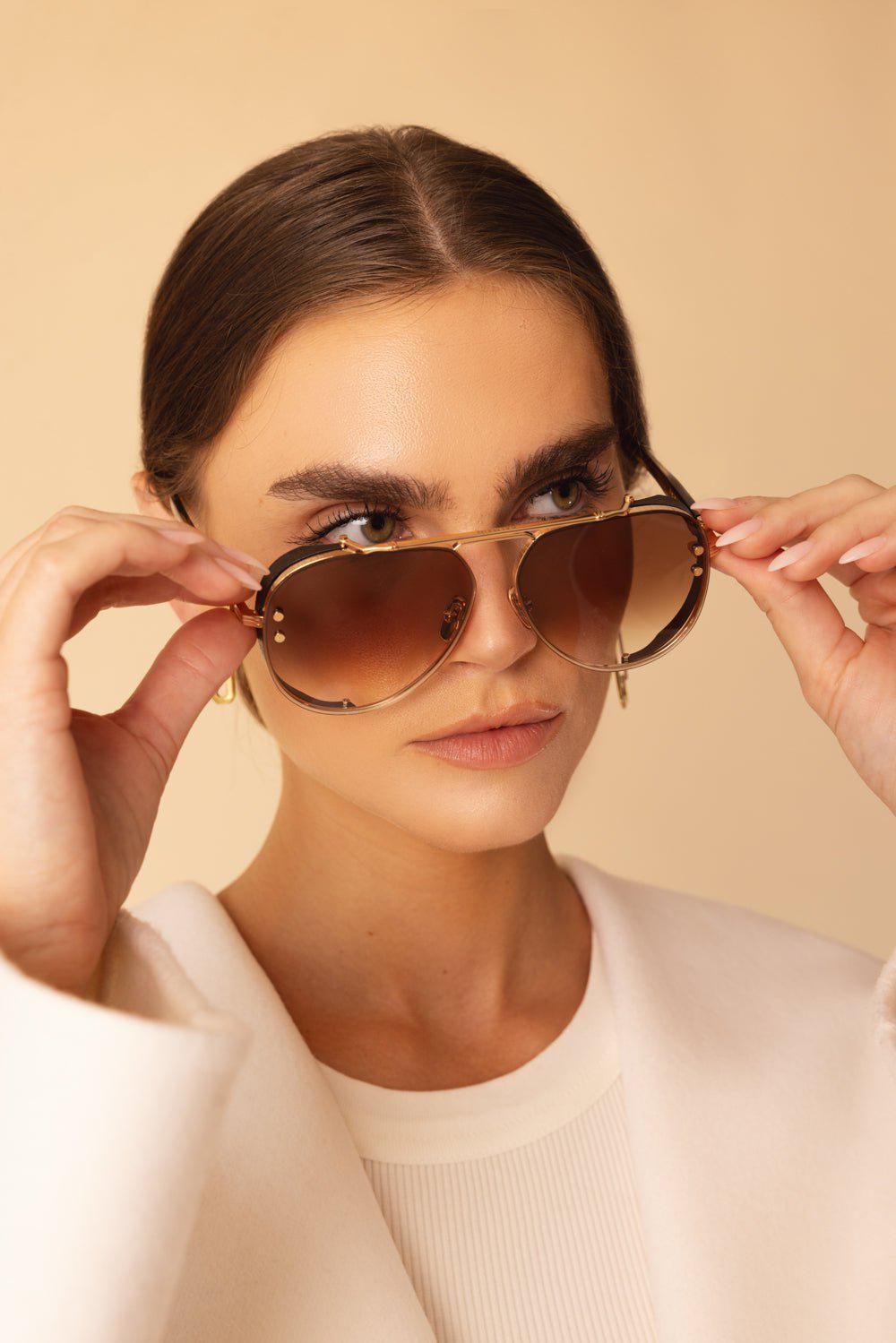 BALMAIN-Captaine Sunglasses-GLD/BRWN