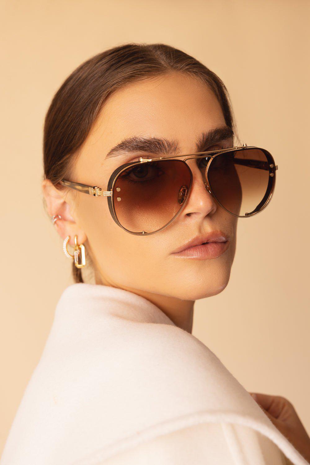 BALMAIN-Captaine Sunglasses-GLD/BRWN