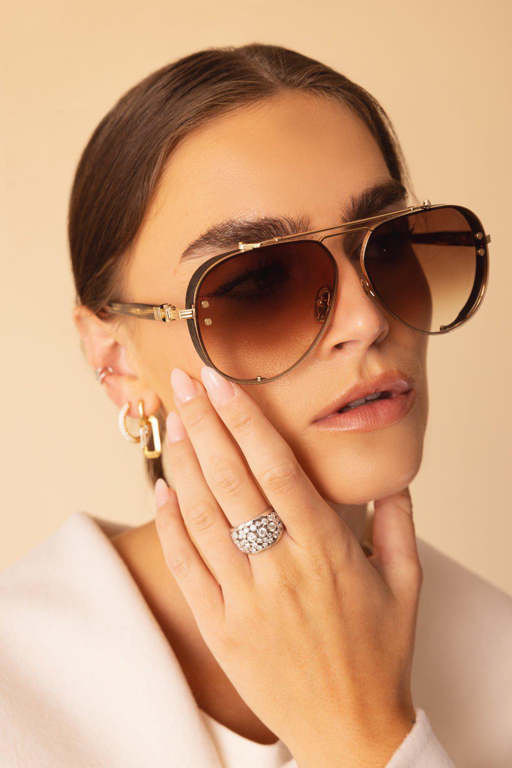 BALMAIN-Captaine Sunglasses-GLD/BRWN