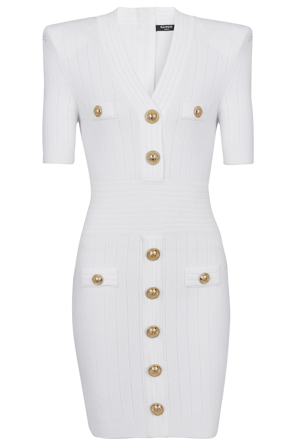 BALMAIN-Button Short Dress-