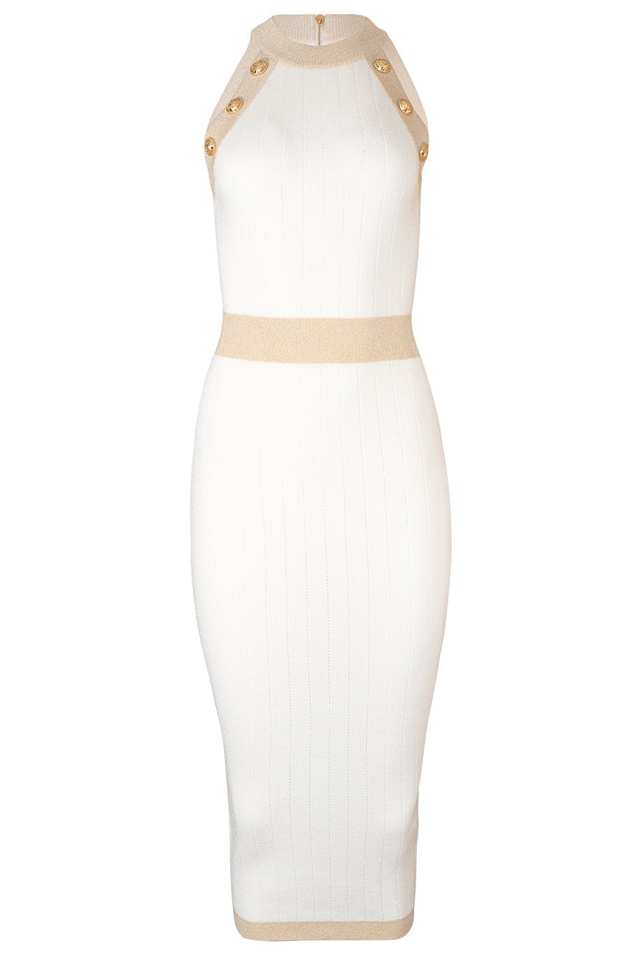 BALMAIN-Sleeveles Knit Midi Dress-