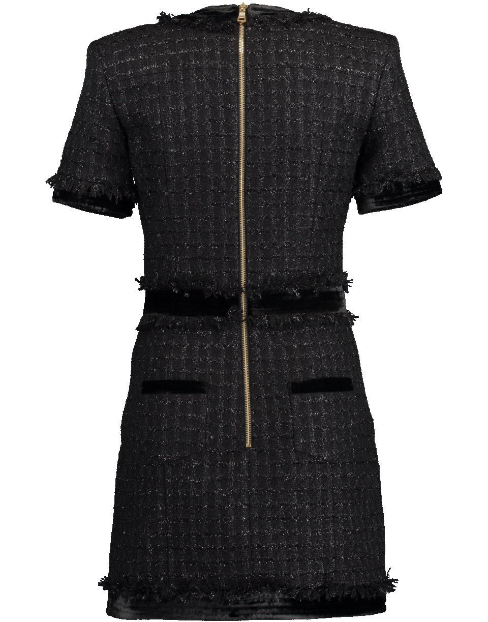 BALMAIN-Tweed Mini Dress-