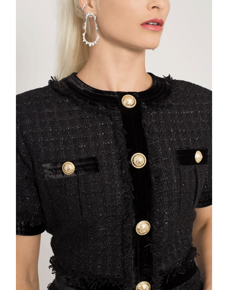 BALMAIN-Tweed Mini Dress-
