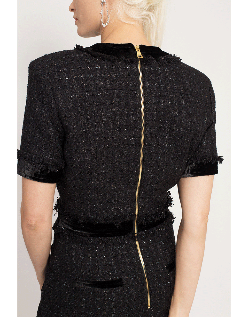 BALMAIN-Tweed Mini Dress-