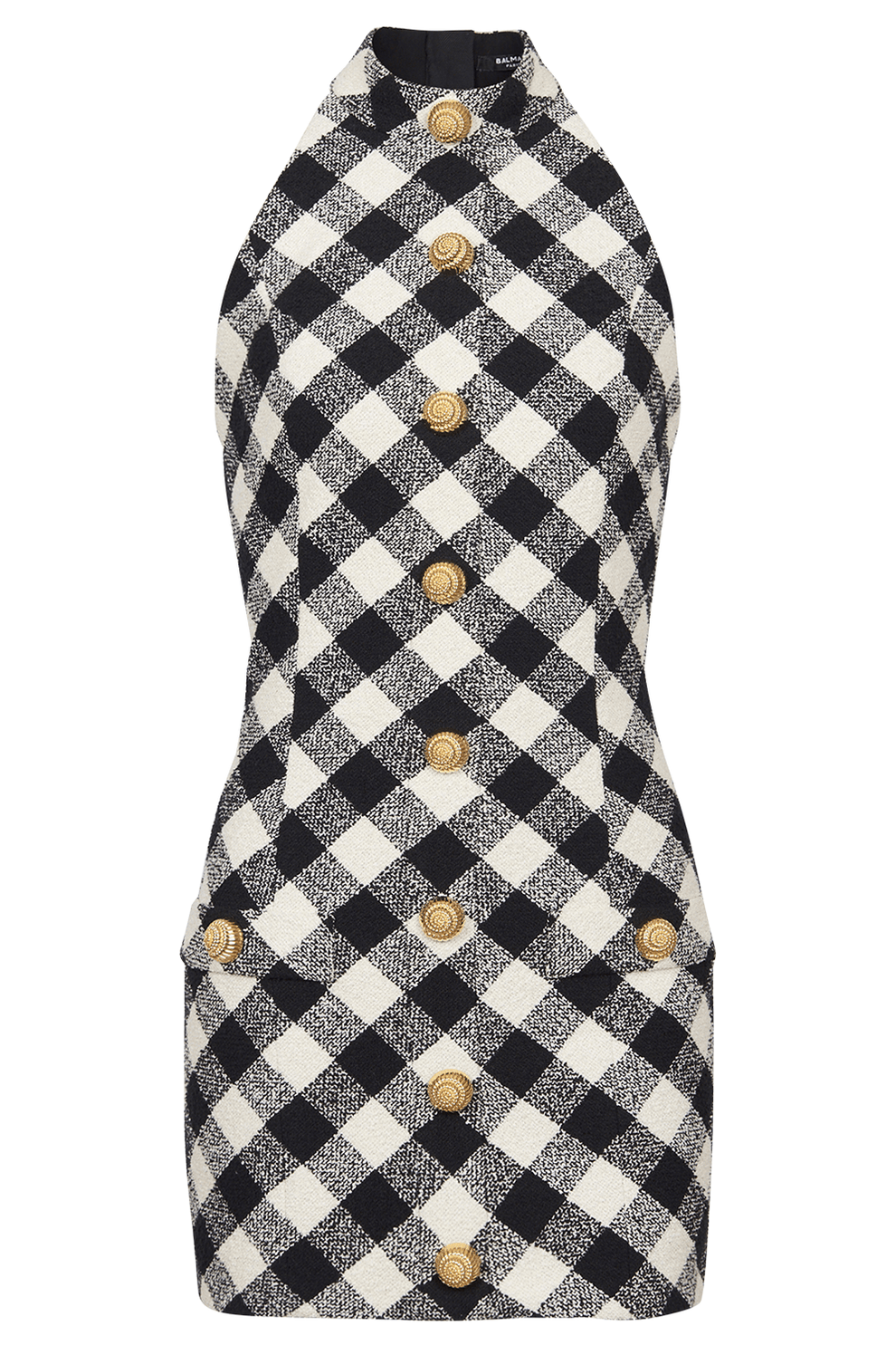slim fit dress slacks Buttoned Halterneck Short Dress