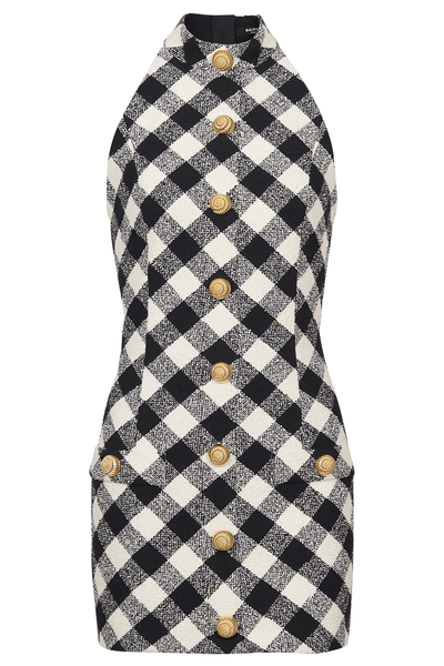 Buttoned Halterneck Short Dress | BALMAIN – Marissa Collections