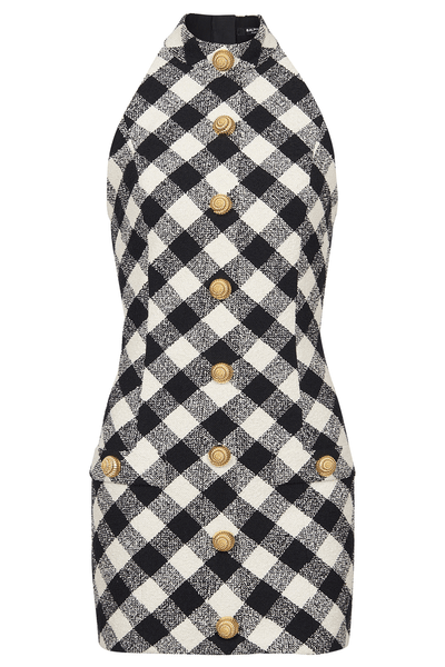 Buttoned Halterneck Short Dress | BALMAIN Marissa Collections Buttoned Halterneck Short Dress | BALMAIN Marissa Collections