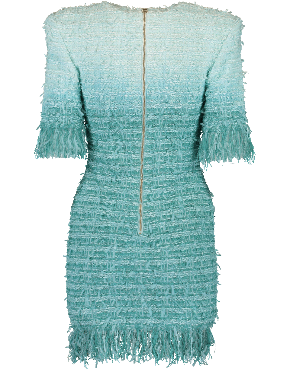 Fringe Tie-Dye Tweed Dress