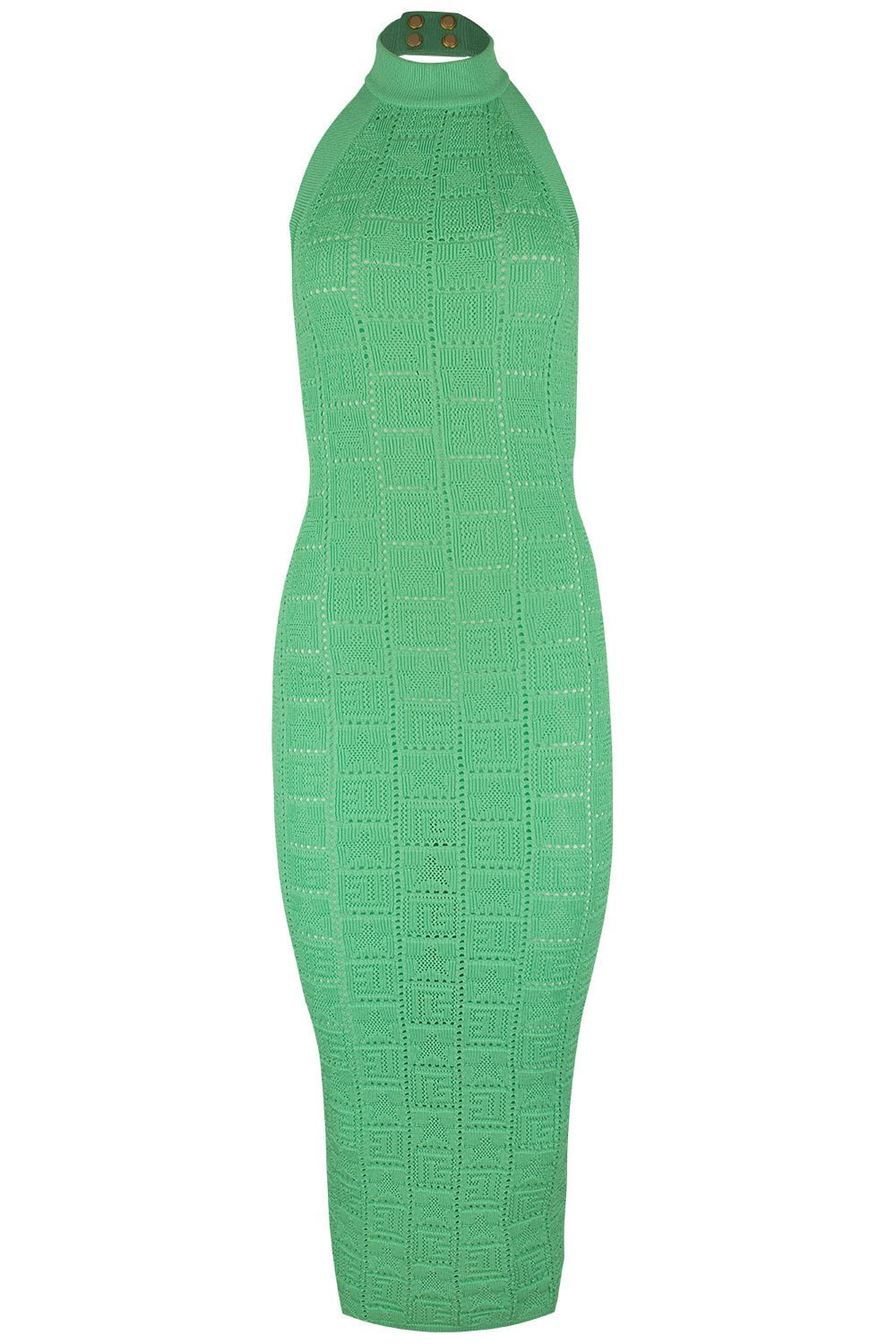 BALMAIN-Monogram Knit Dress-VERTDEAU