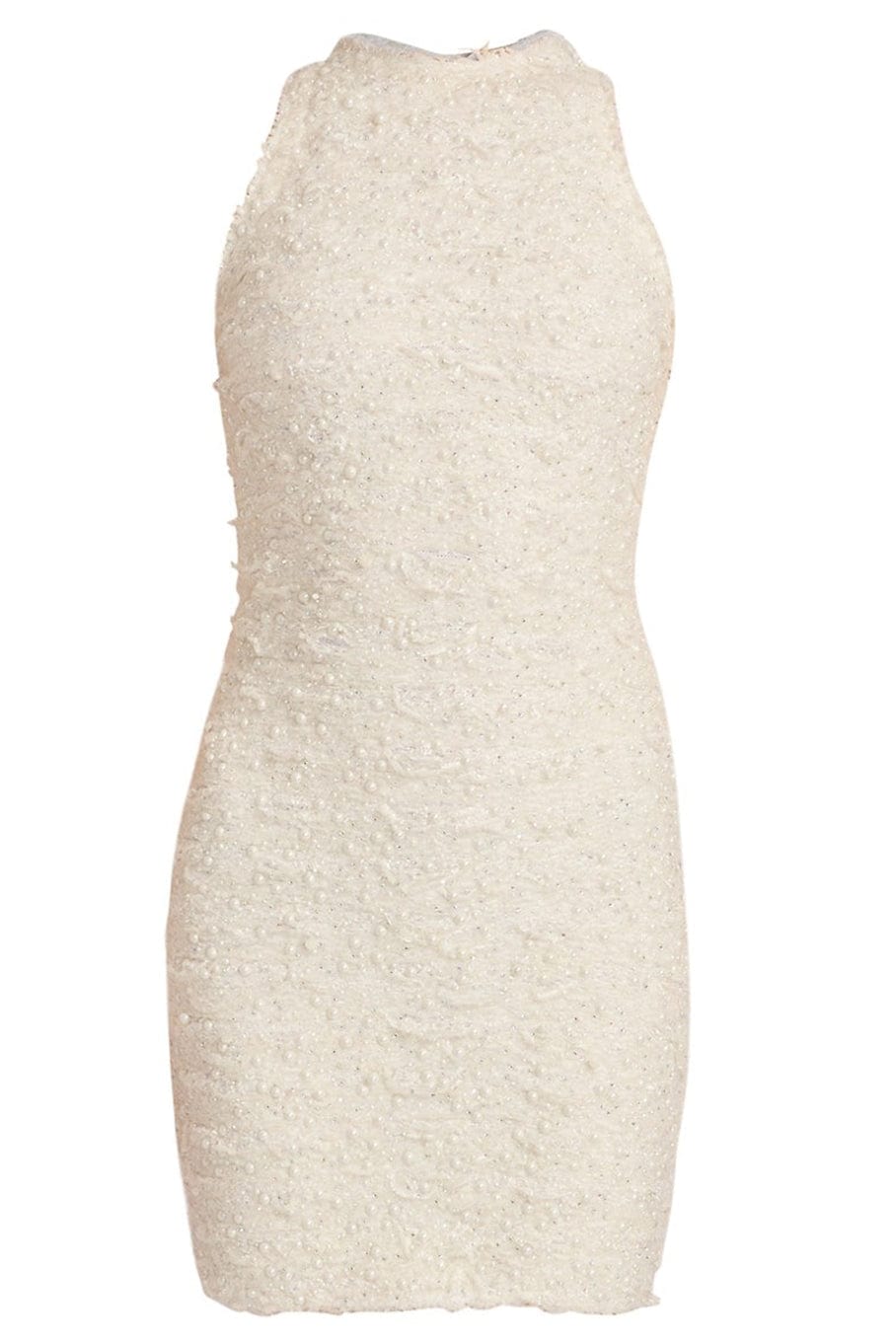 BALMAIN-Sleeveless Pearl Tweed Short Dress-